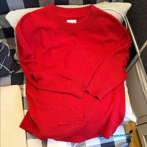 Deep Red Women's Crew Neck Sweater